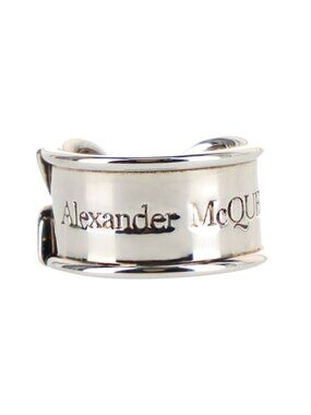 Mcqueen Silvertone Safety Pin Ring - Silver - Size 21/9.5, New